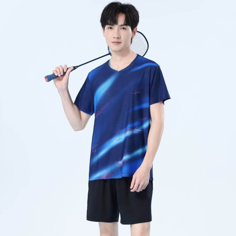 Table Tennis Logo Free - Herren Schnelltrocknendes Badminton-Shirt Atmungsaktives Tischtennis-T-Shirt Leichtes